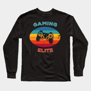 Gaming Elite Gamer Play Video Games Console Gift Long Sleeve T-Shirt